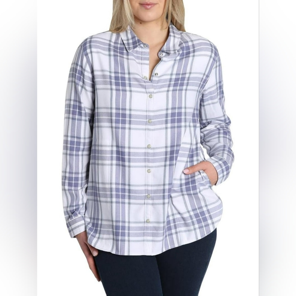 Purple Jachs Girlfriend Women's Super Soft Feel Flannel Shirt Size Large